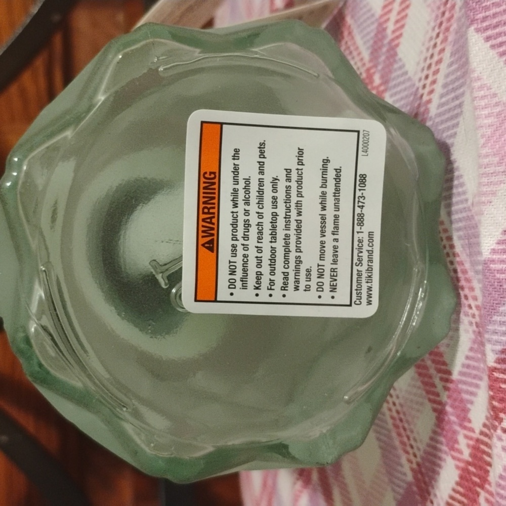 TIKI Green Diamond Glass Table Torch NWT Outdoor Patio Decor - Picture 8 of 10